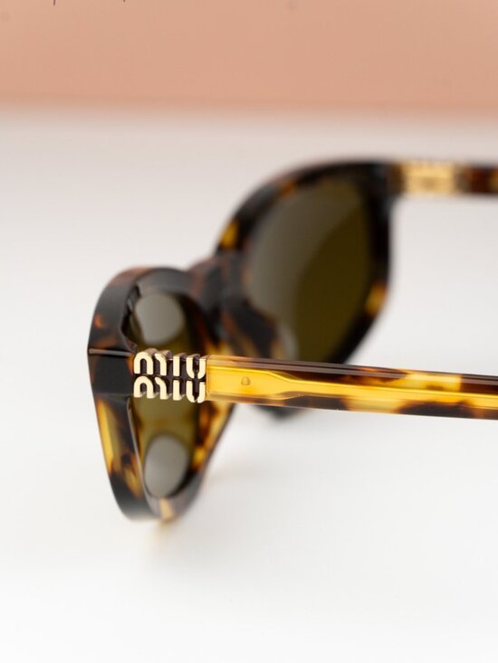 Miu Miu Women Sunglasses Havana Brown Rectangle MUA06S 14L09Z NEW AUTHENTIC main image 5